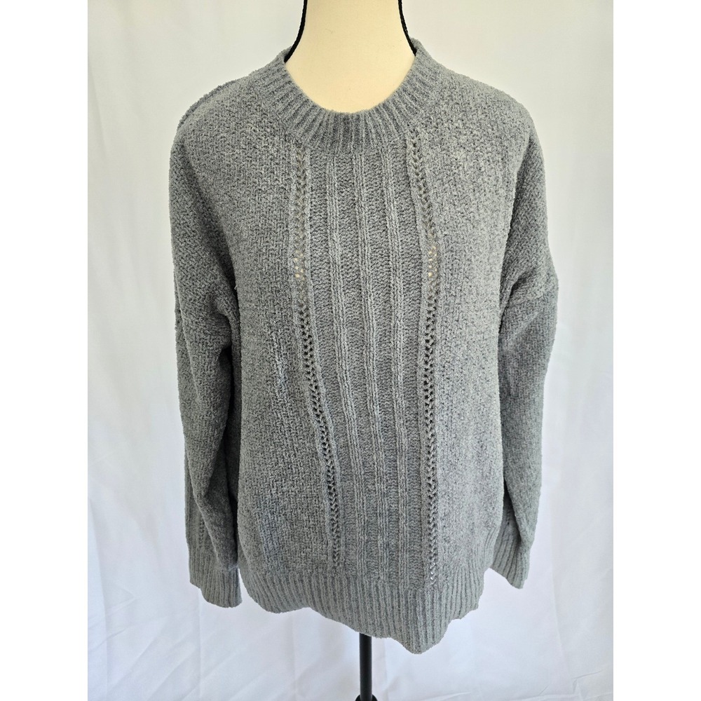 Lucky Brand Womens Blue Gray Knit Pullover Sweater Long Sleeve Casual‎ Comfy